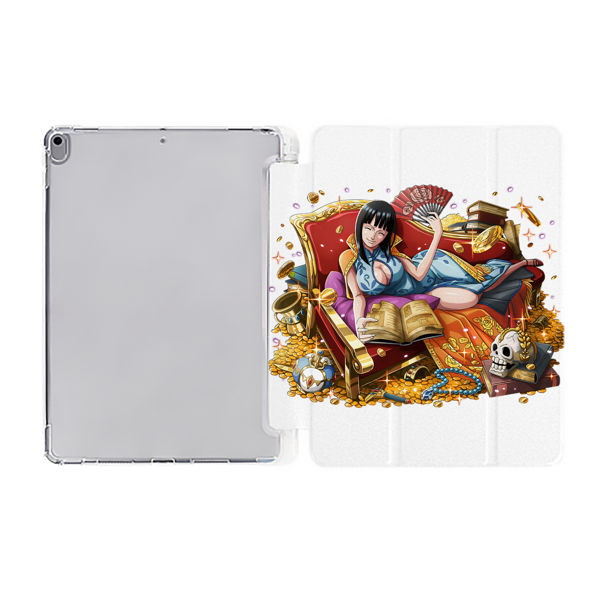 （画像用） ワンピース ニコ・ロビン ONE PIECE Nico Robin IPad ケース ペン収納付き 三つ折りスタンド PUレザー×シリコン 対応機種9.5/10.5/10.9インチ